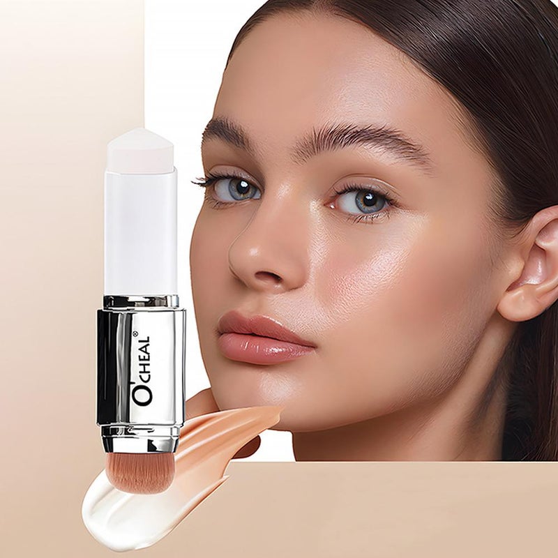 OCHEAL Solid Thermochromic Double-Ended Eraser Foundation Stick, Nose Contouring Cream, Concealer, Brightening Foundation